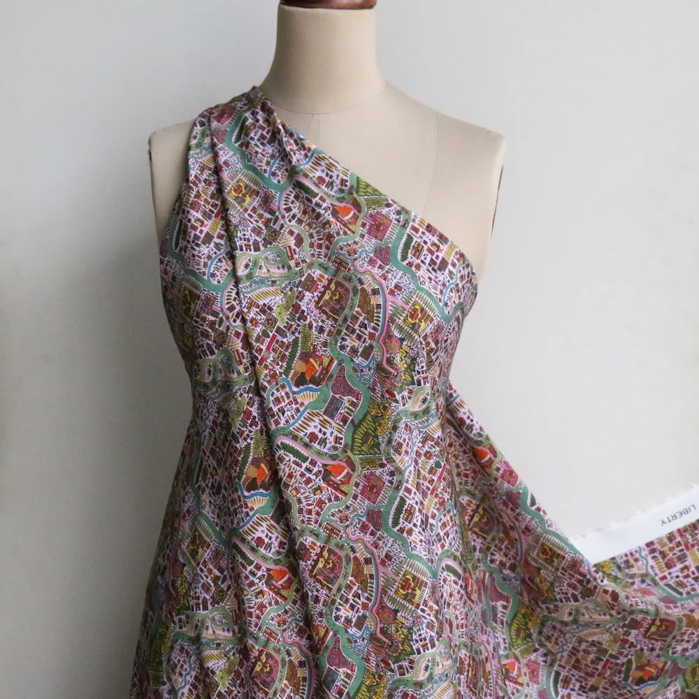 Pattern Map Pink - Liberty Kensington Silk CDC - Image 5