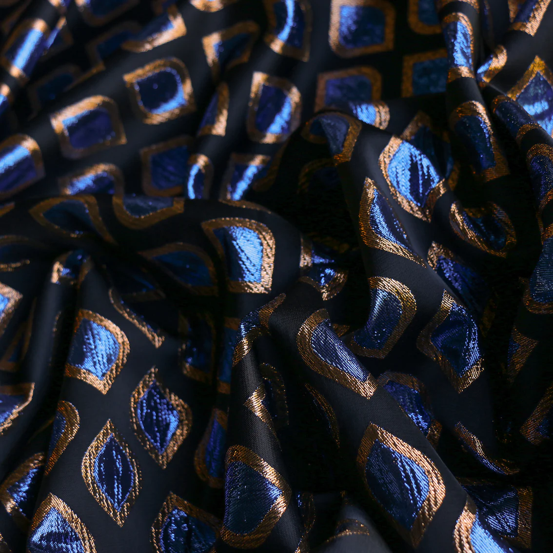 Pavona Blue Jacquard (Fused) - Image 2