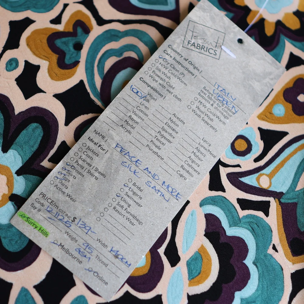 Peace and More Love  - Liberty Belgravia Silk Satin - Image 4