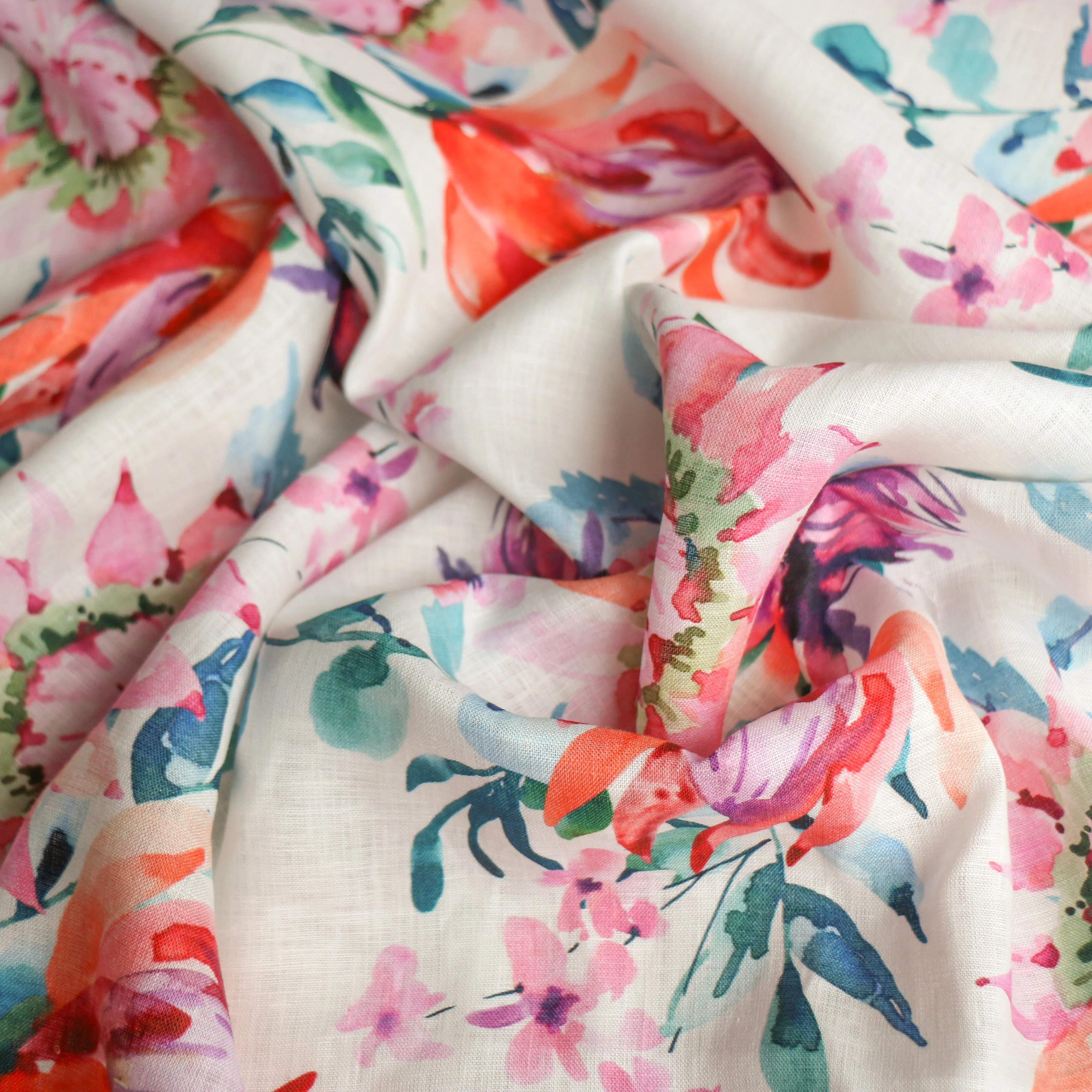 Peachy Proteas Printed Linen - Image 2