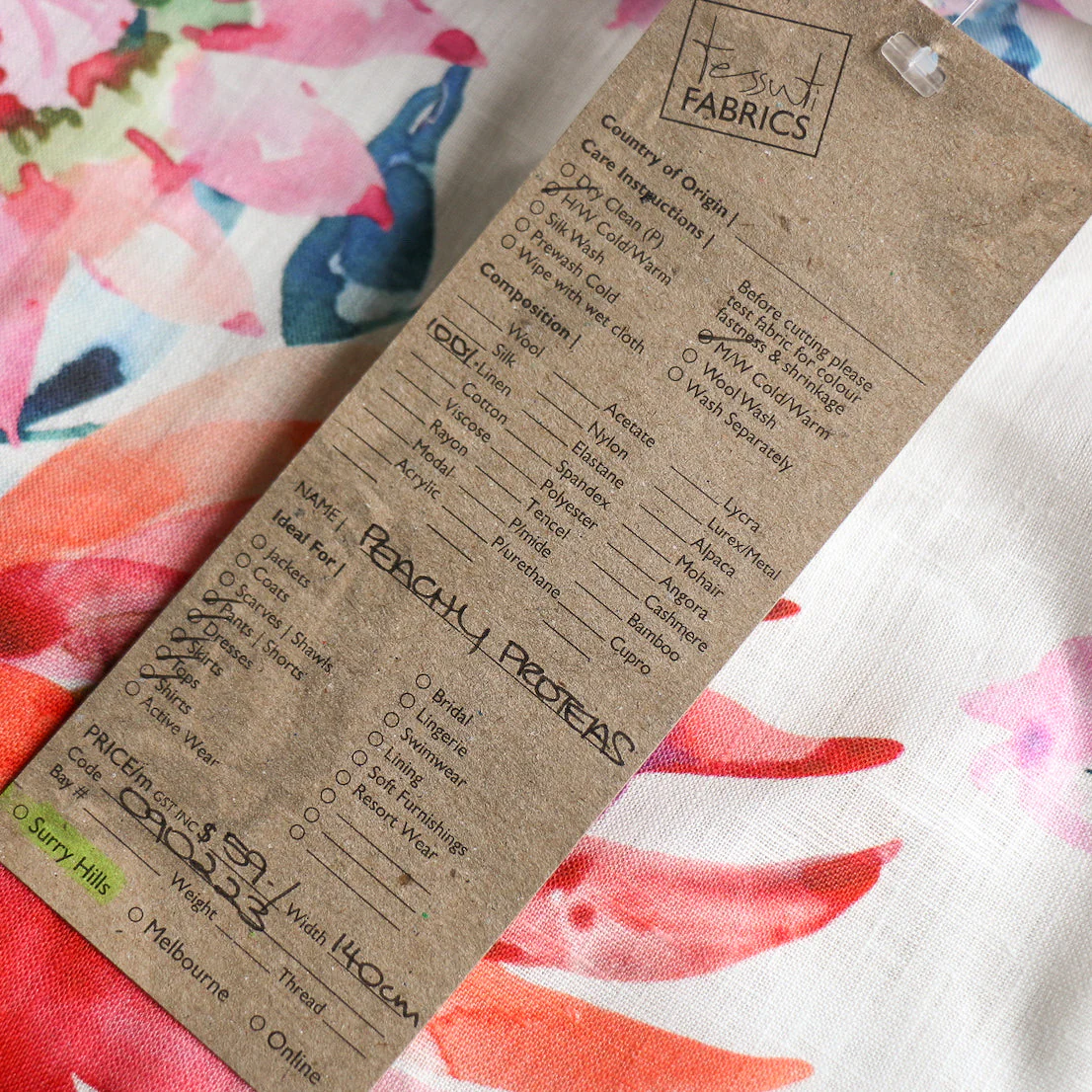 Peachy Proteas Printed Linen - Image 4