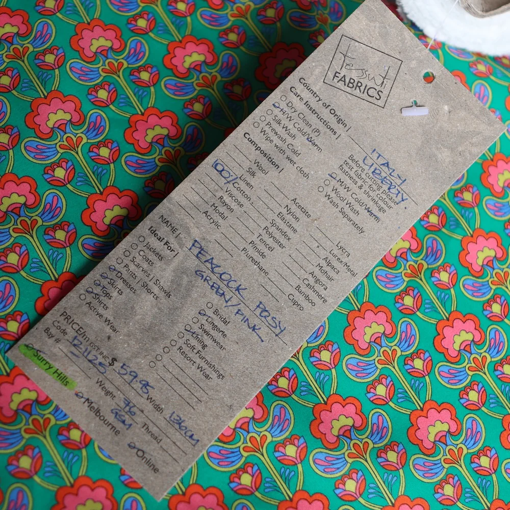 Peacock Posy Green - Liberty Tana Lawn - Image 3