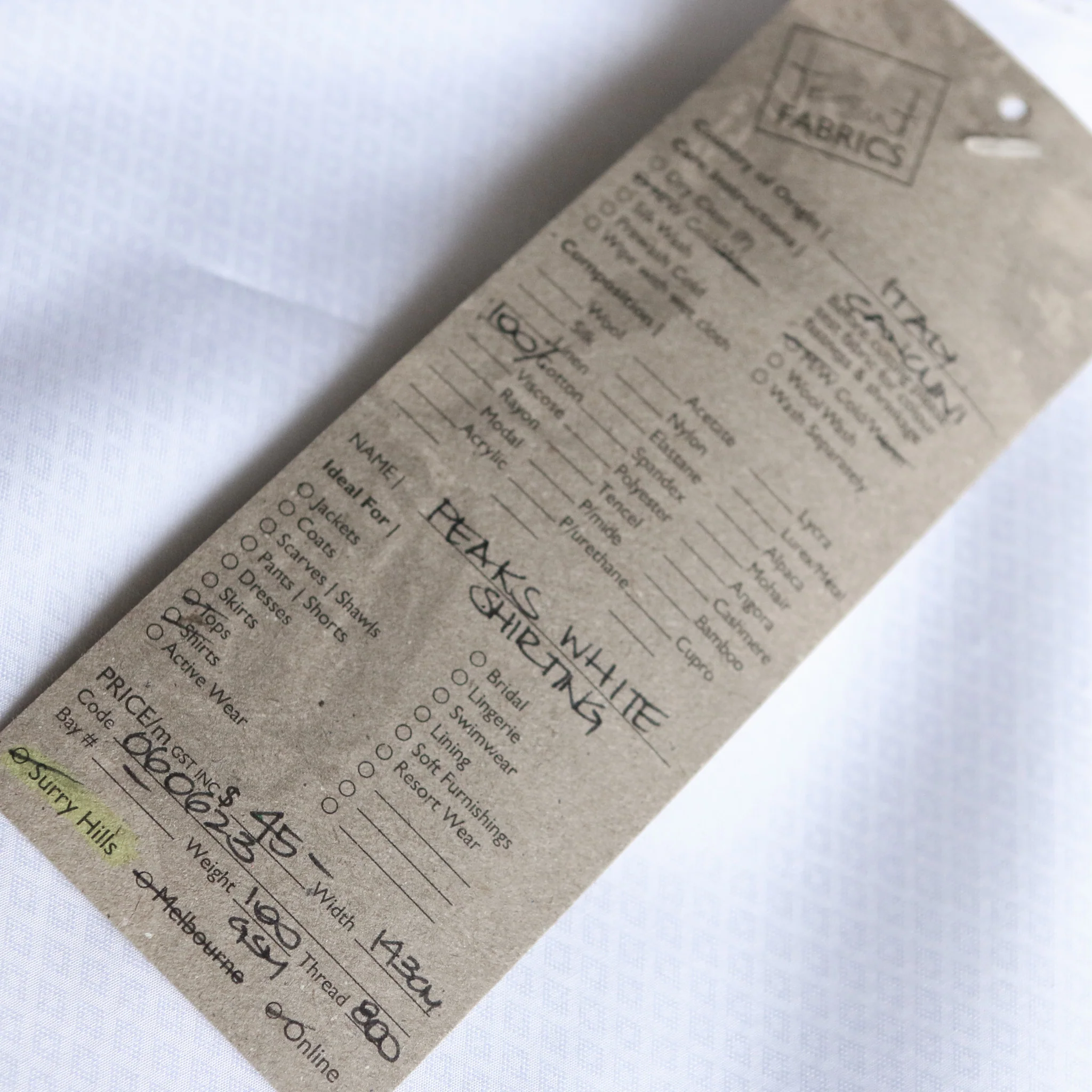 Peaks White Cotton Shirting - Image 3