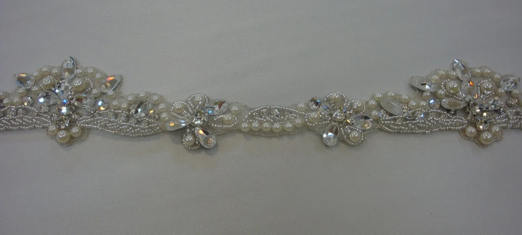 Pearl Ivory/Silver Beaded Trim-T3445.77B - Image 4
