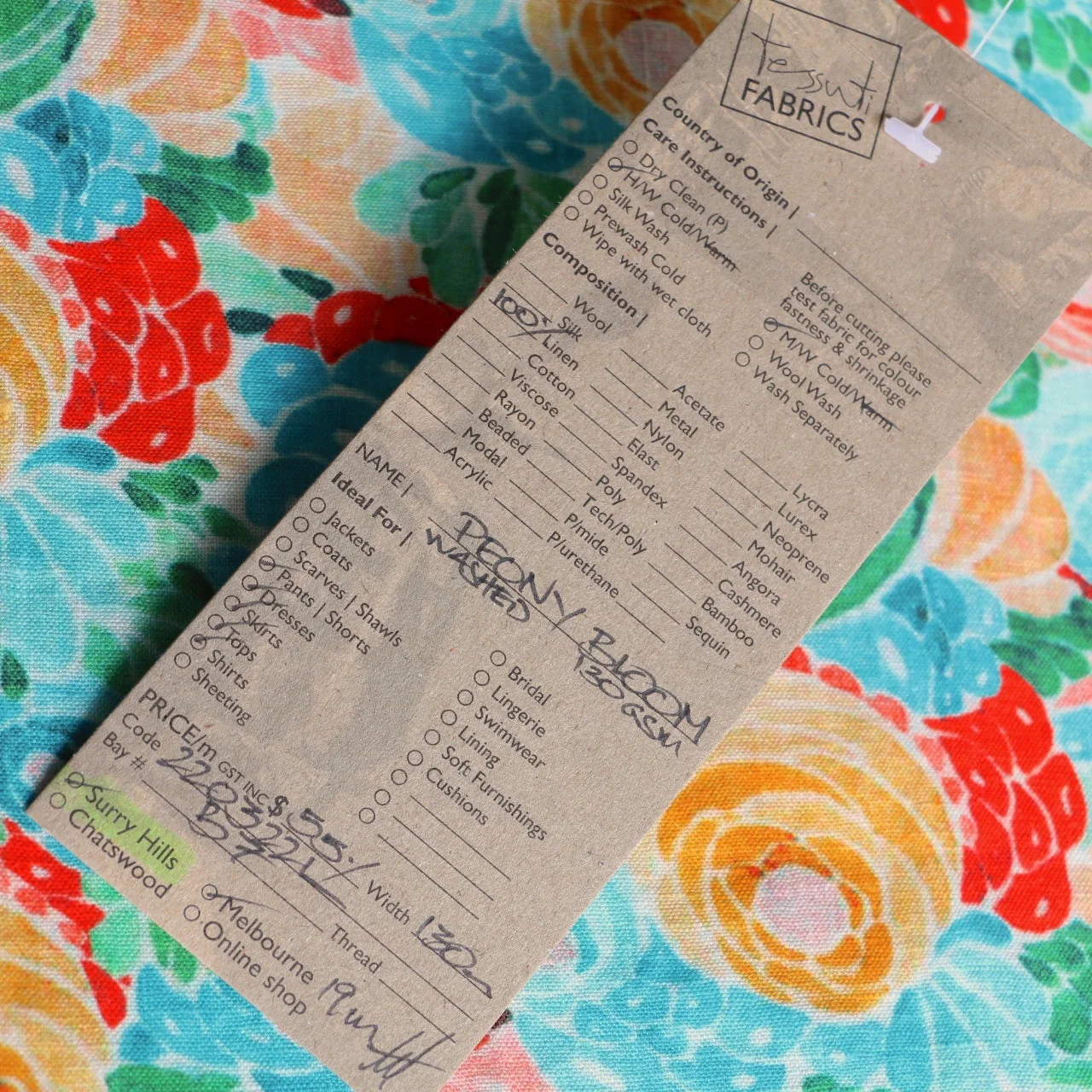 Peony Bloom Washed Printed Linen - Image 5