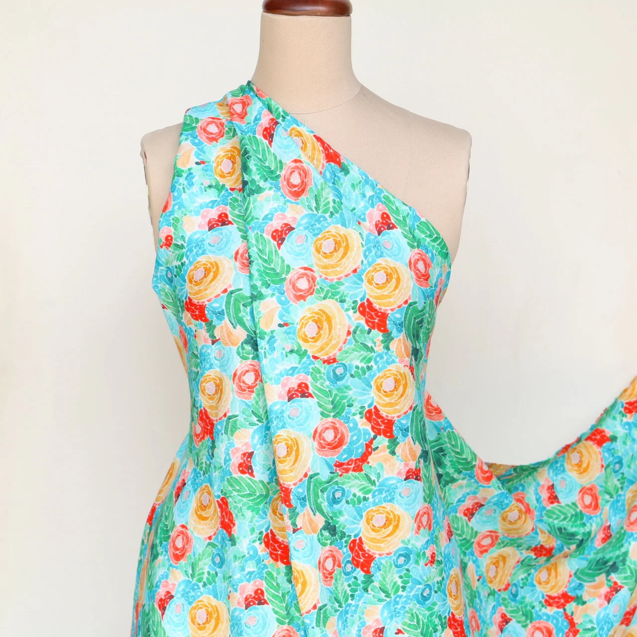 Peony Bloom Washed Printed Linen - Image 6