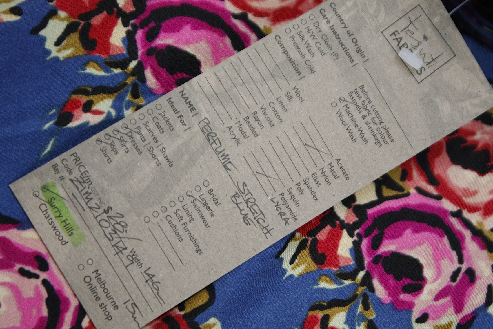 Perfume Stretch Blue - Swimwear Fabric - Image 3