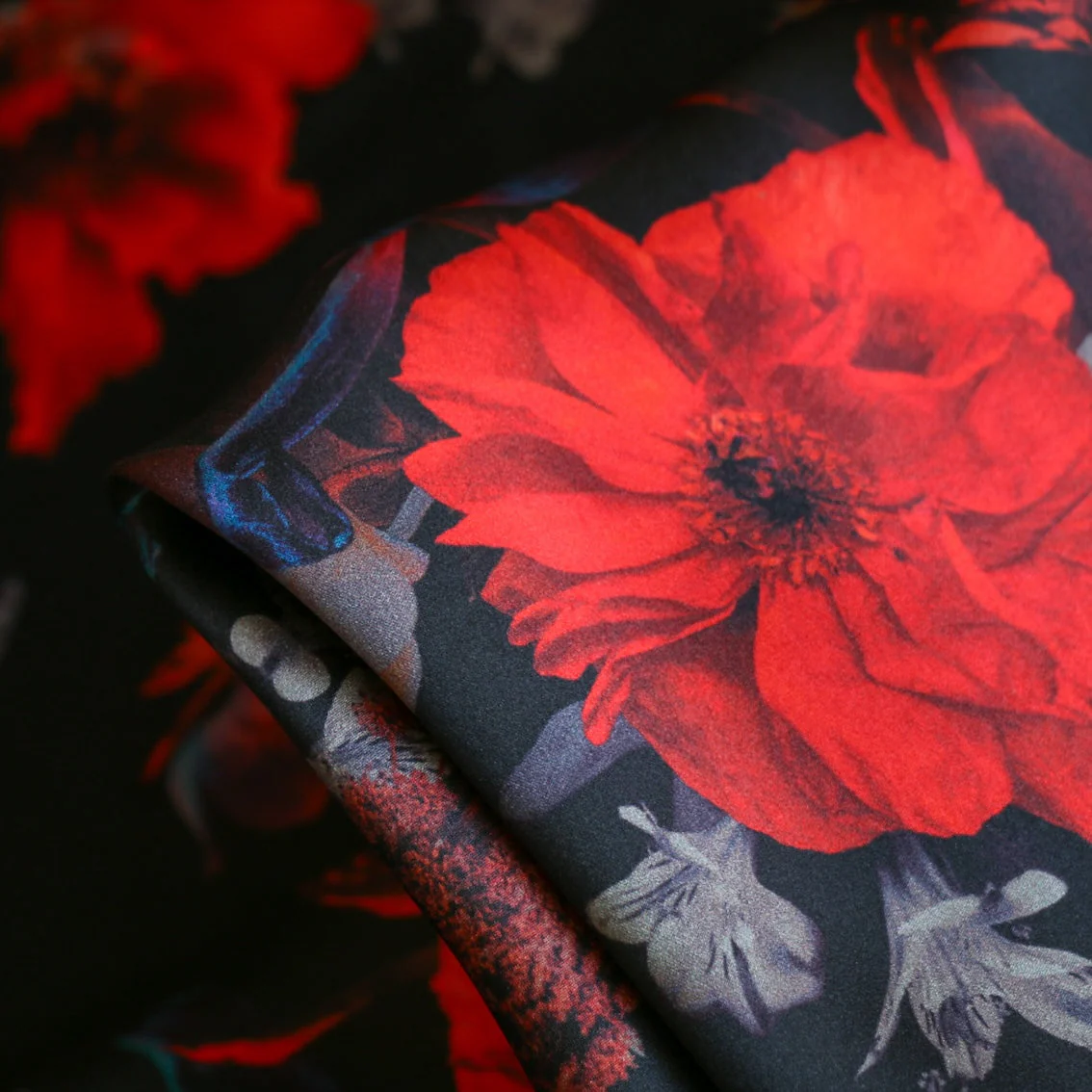 Persephone Black Silk Satin