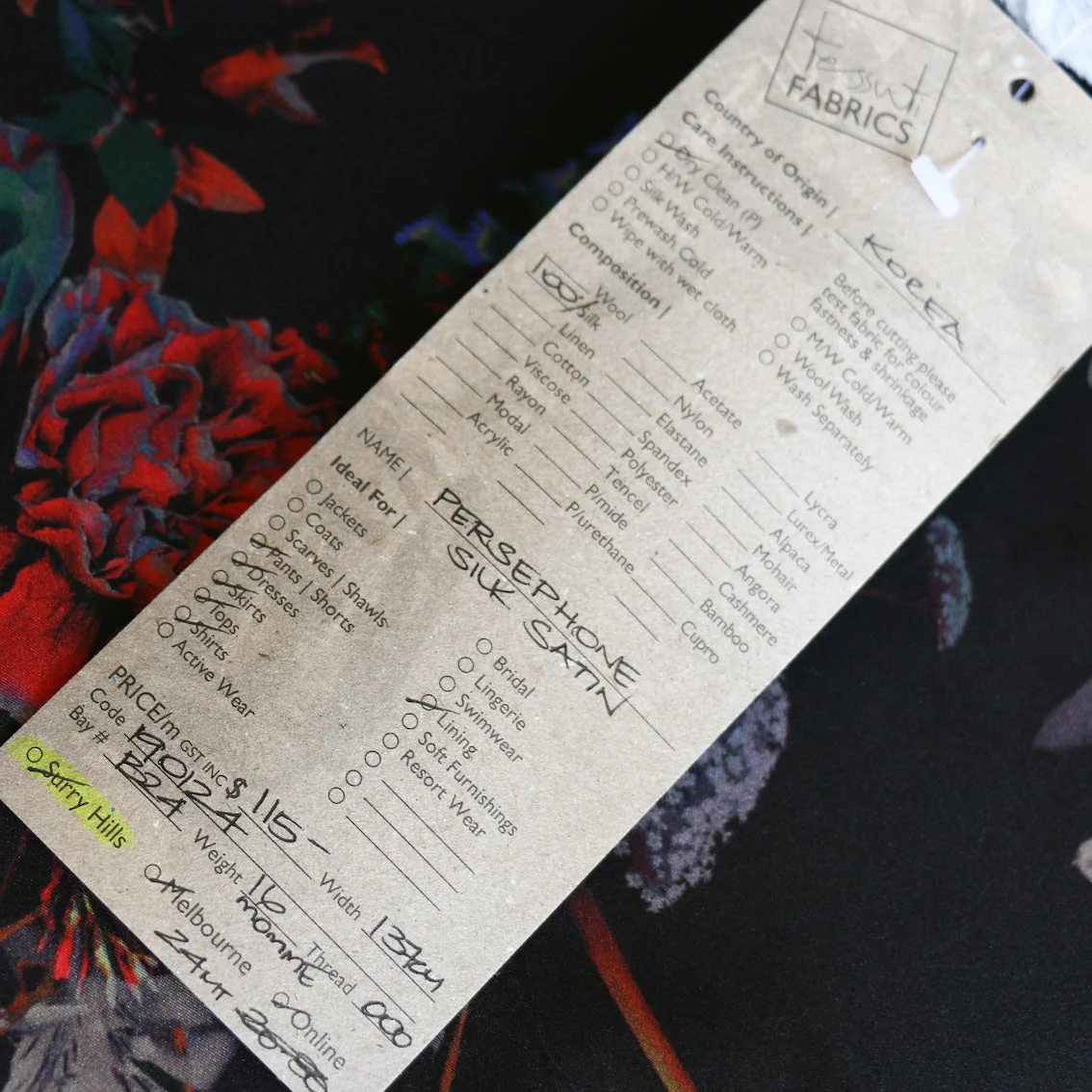 Persephone Black Silk Satin - Image 4