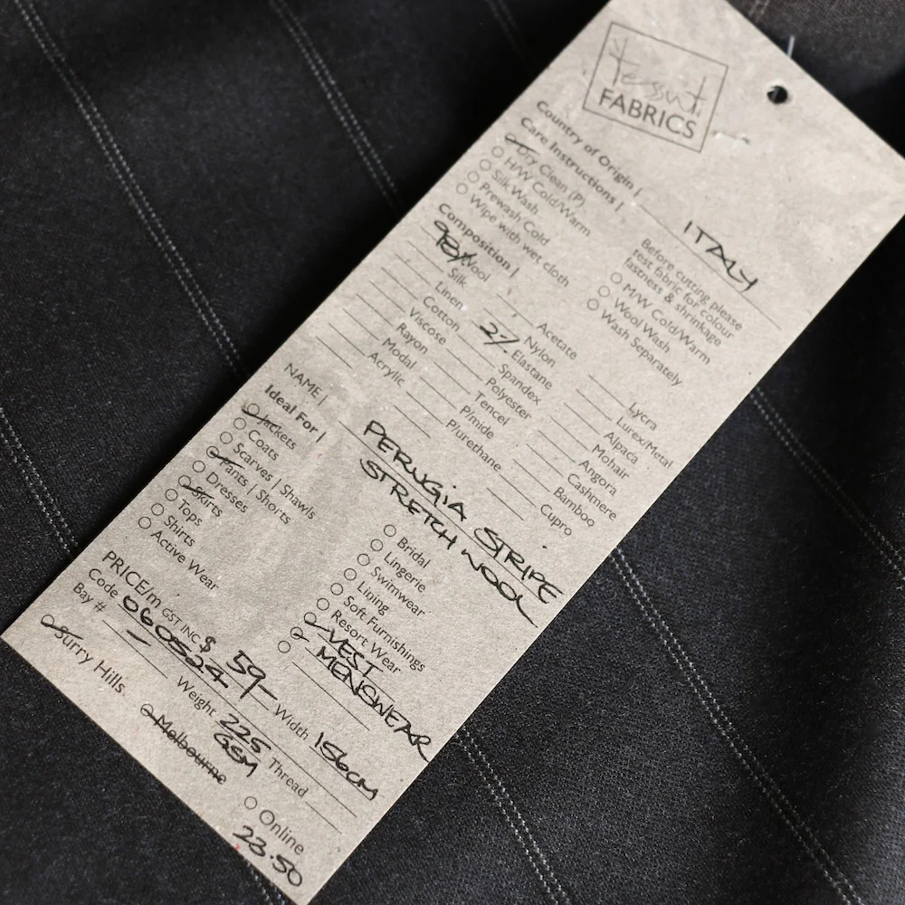 Perugia Stripe Stretch Wool - Image 4
