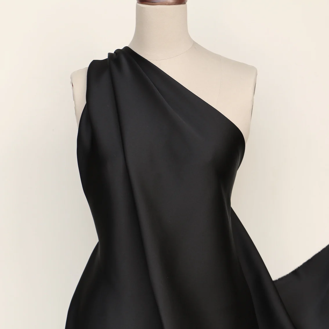 Phantom Black Stretch Silk Faille - Image 4