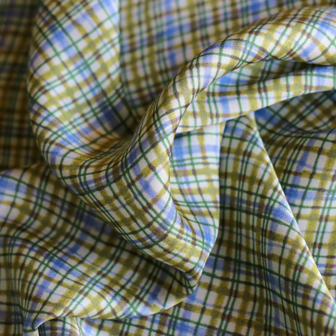 Pia Check Viscose Satin - Image 2