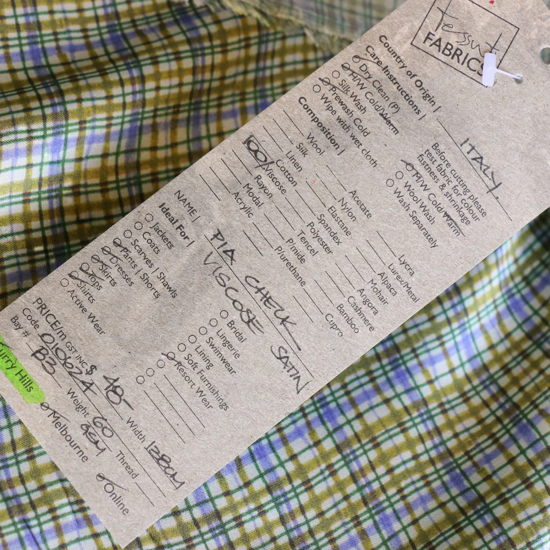 Pia Check Viscose Satin - Image 3