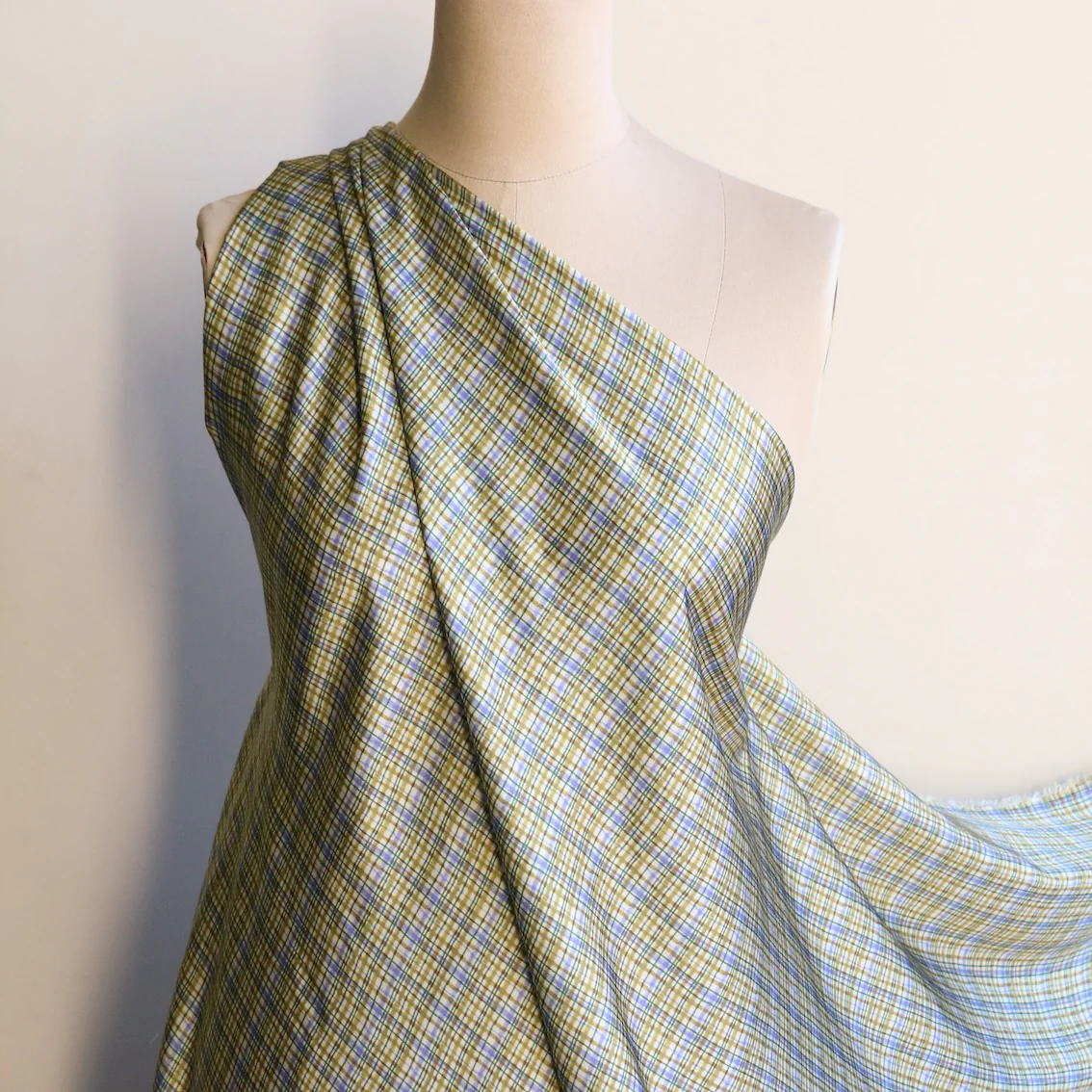 Pia Check Viscose Satin - Image 4