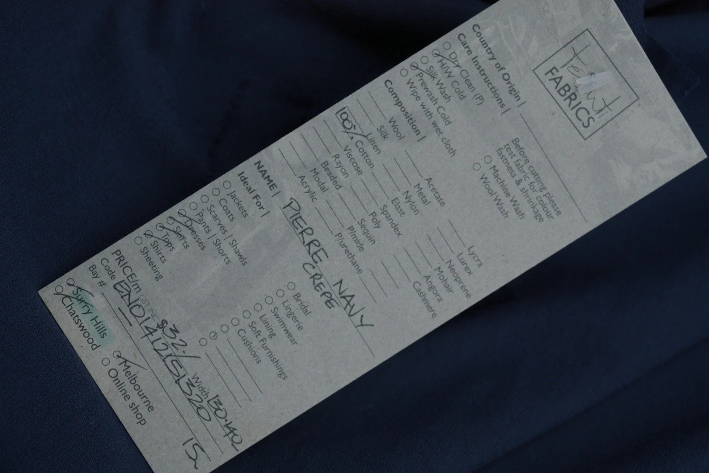 Pierre Navy - Crepe Voile - Image 3