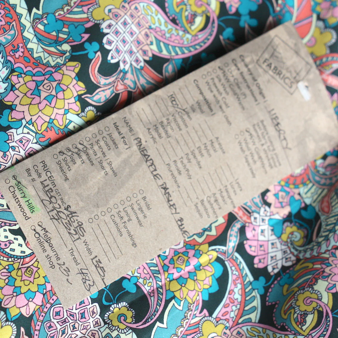 Pineapple Paisley Blue - Liberty Tana Lawn⢠- Image 3