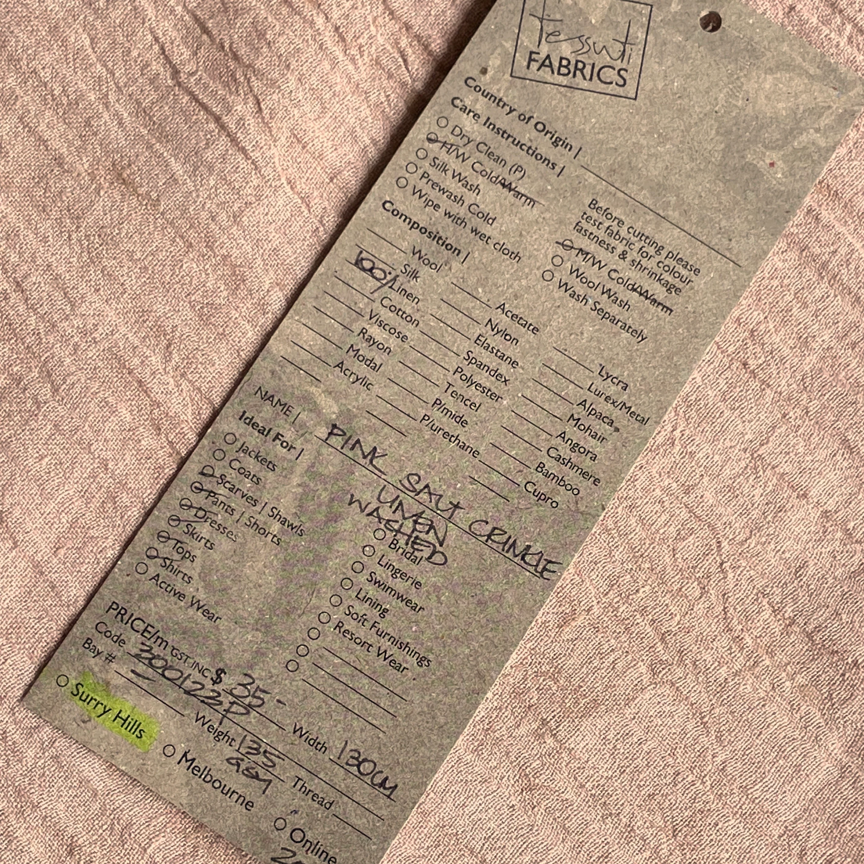 Pink Salt Crinkle Linen - Image 3