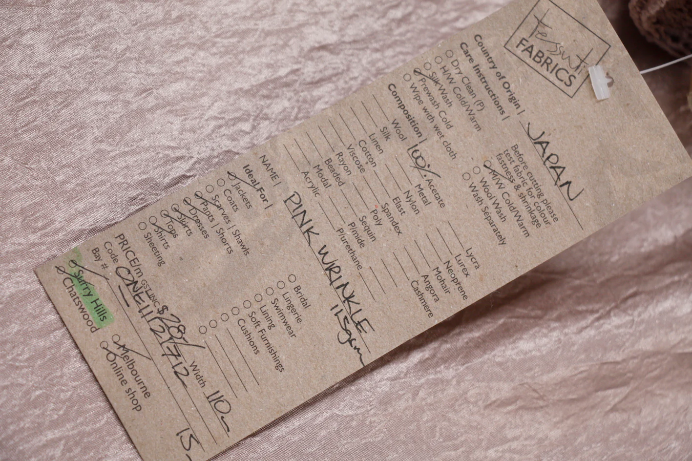 Pink Wrinkle - Acetate Vintage Satin - Image 2