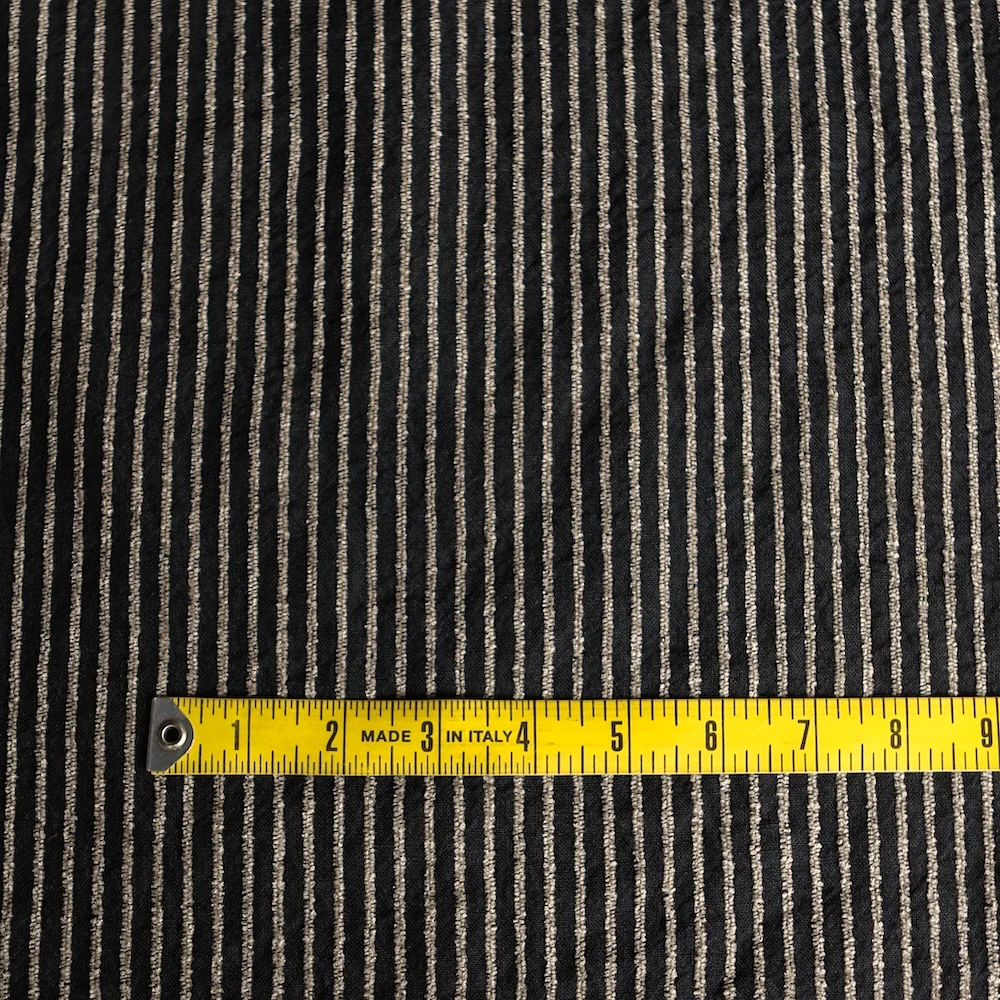 Pistoia Stripe Black Linen/Rayon - Image 3