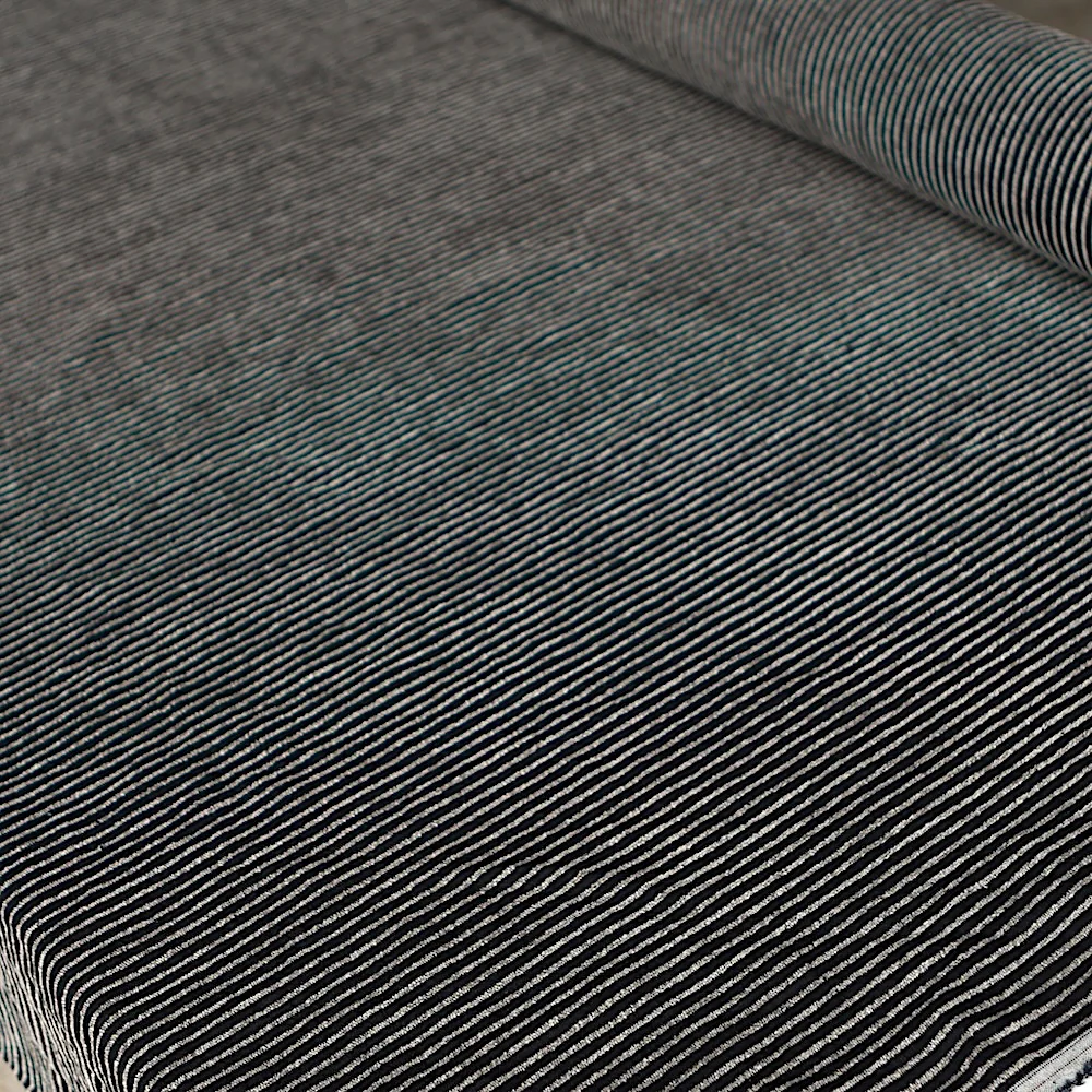 Pistoia Stripe Black Linen/Rayon - Image 4