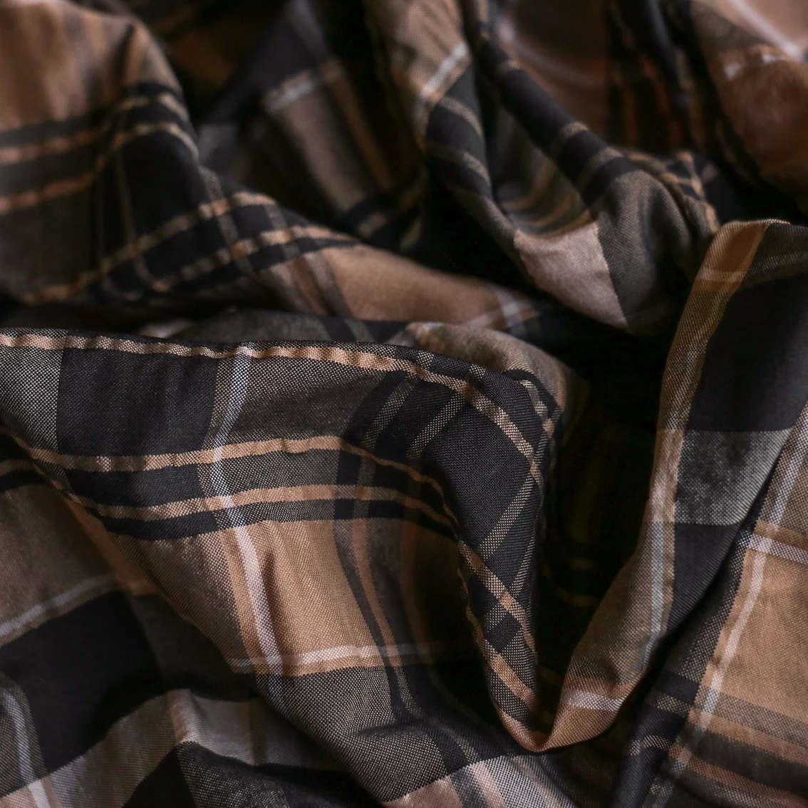 Plaid Seersucker Tan/Black - Image 2