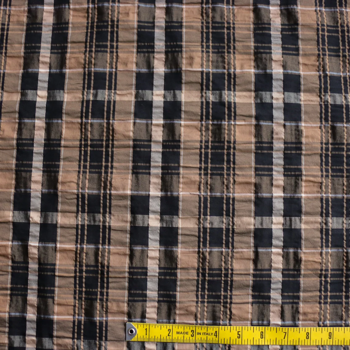 Plaid Seersucker Tan/Black - Image 3