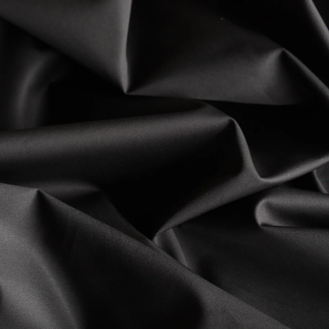 Plain Black Polished Cotton - Image 2