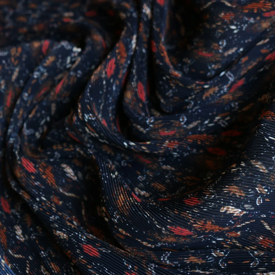 Plisse Midnight Bloom - Floral Georgette - Image 2