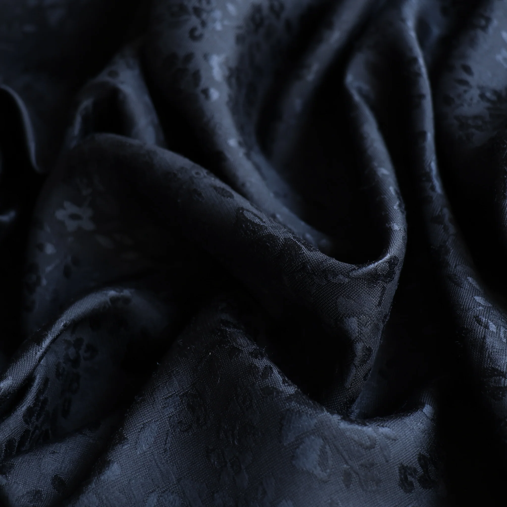 Poesia Navy Jacquard Floral Silk - Image 2