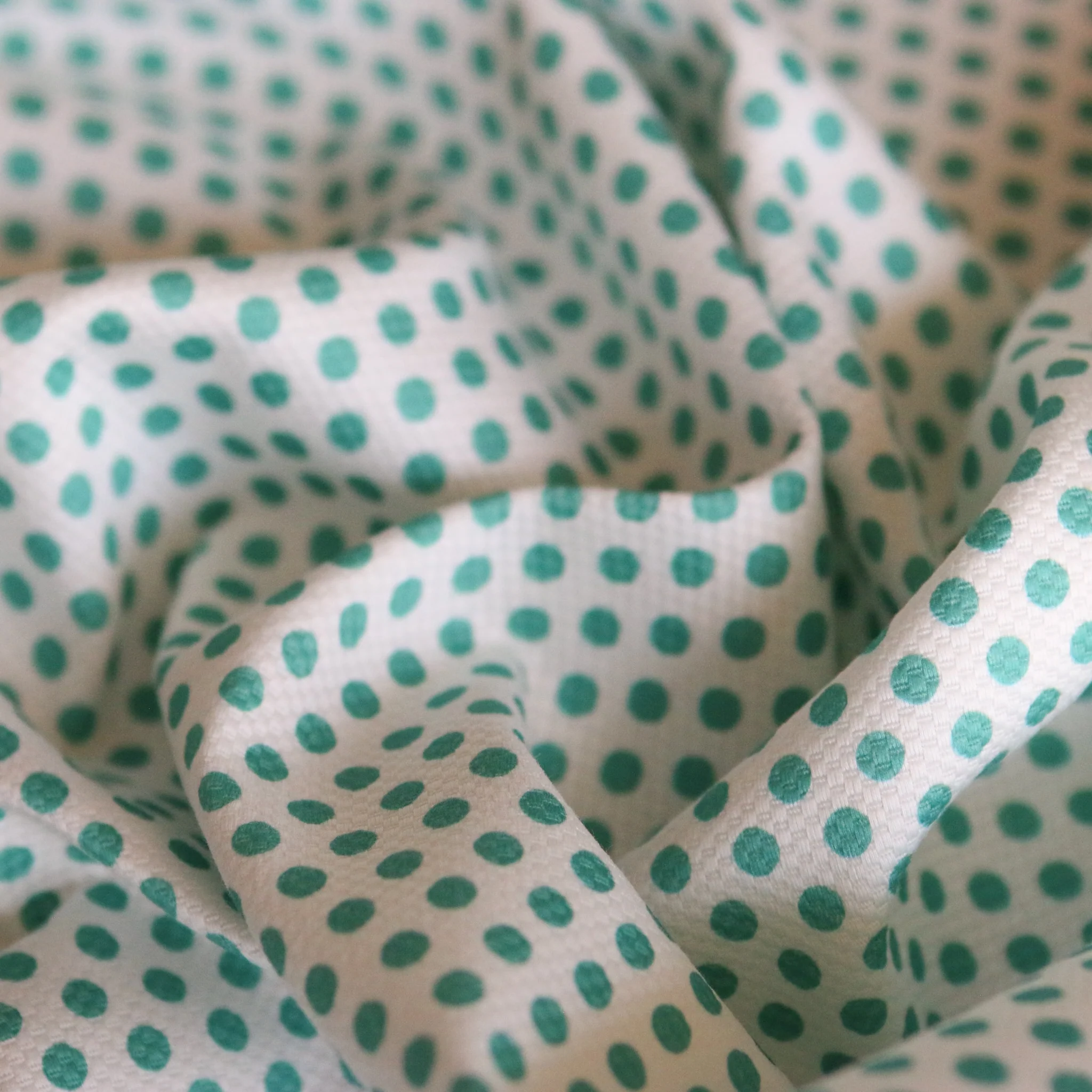 Pois Aqua Cotton Pique - Image 2