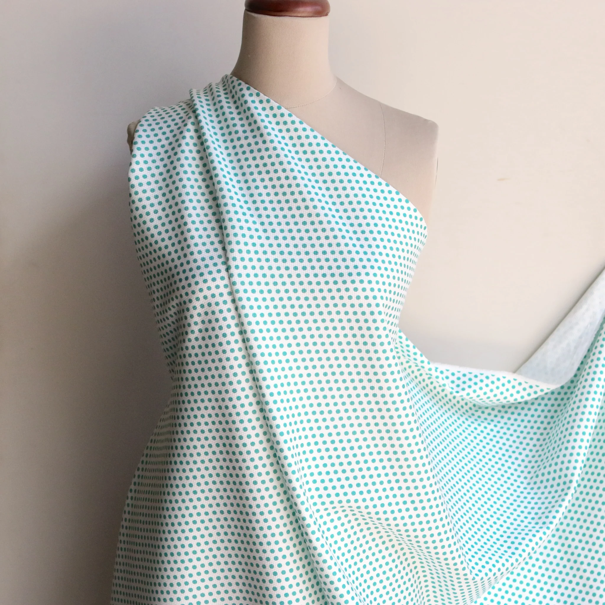Pois Aqua Cotton Pique - Image 4