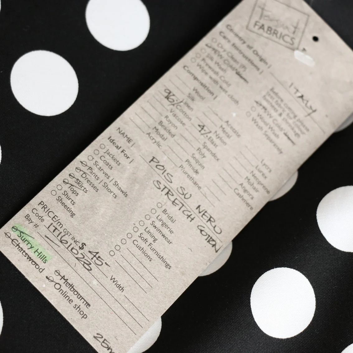 Pois Su Nero Stretch Cotton - Image 4
