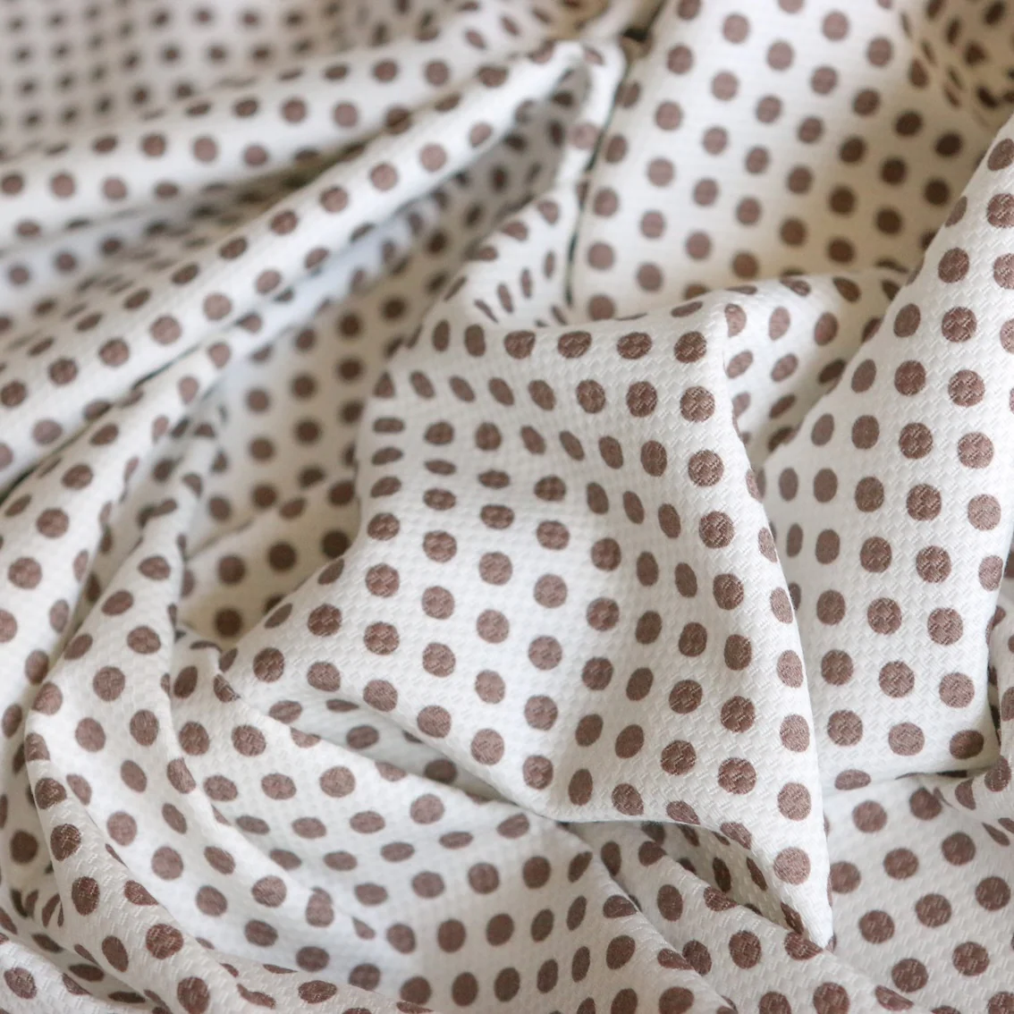 Pois Taupe Cotton Pique - Image 2