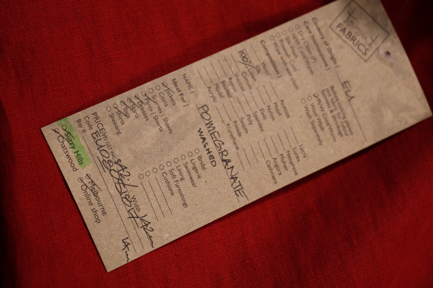 Pomegranate Washed Linen - Image 2
