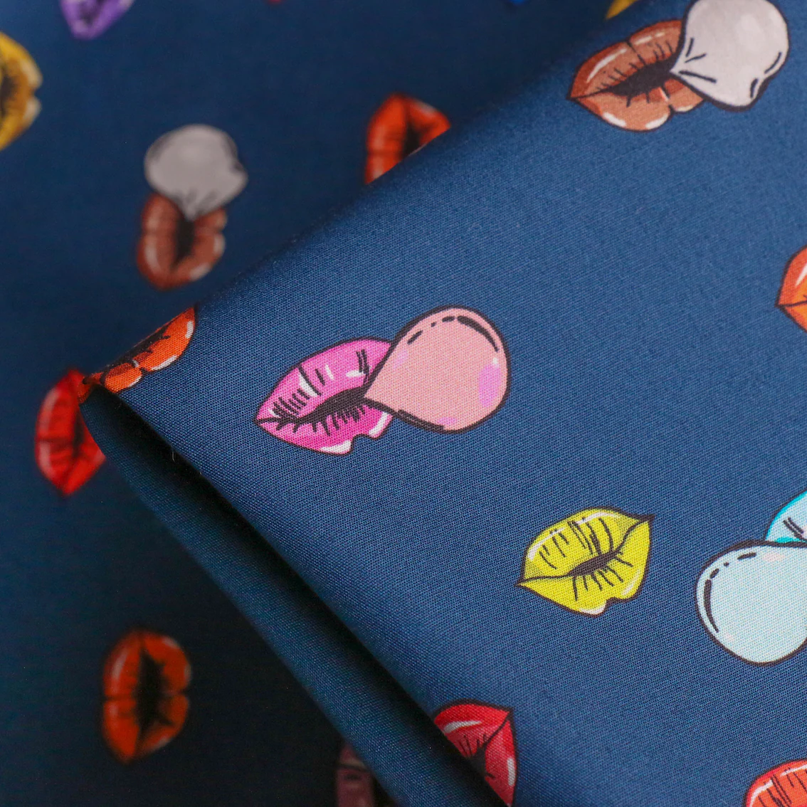 Pop Bubble Navy Cotton Shirting
