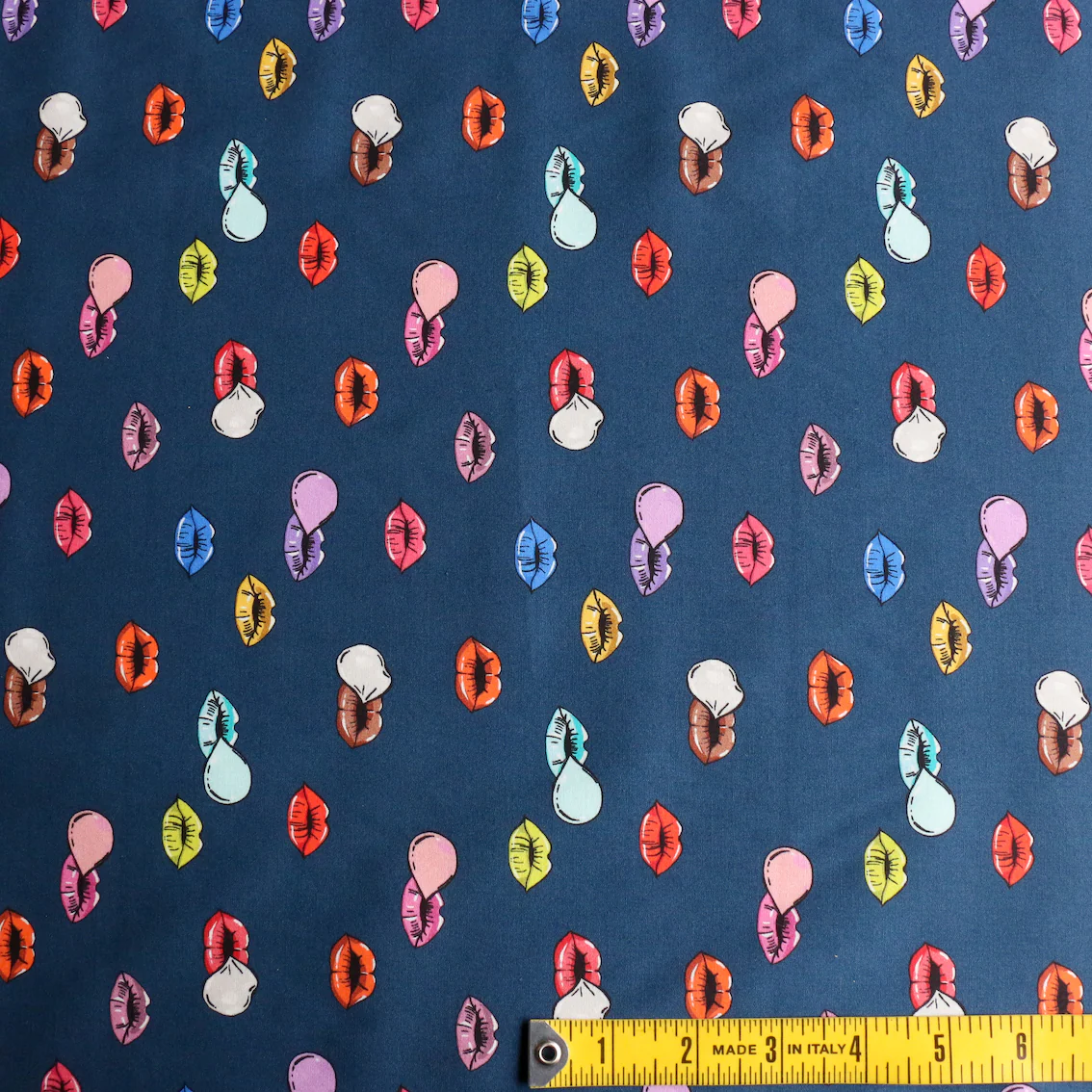 Pop Bubble Navy Cotton Shirting - Image 3