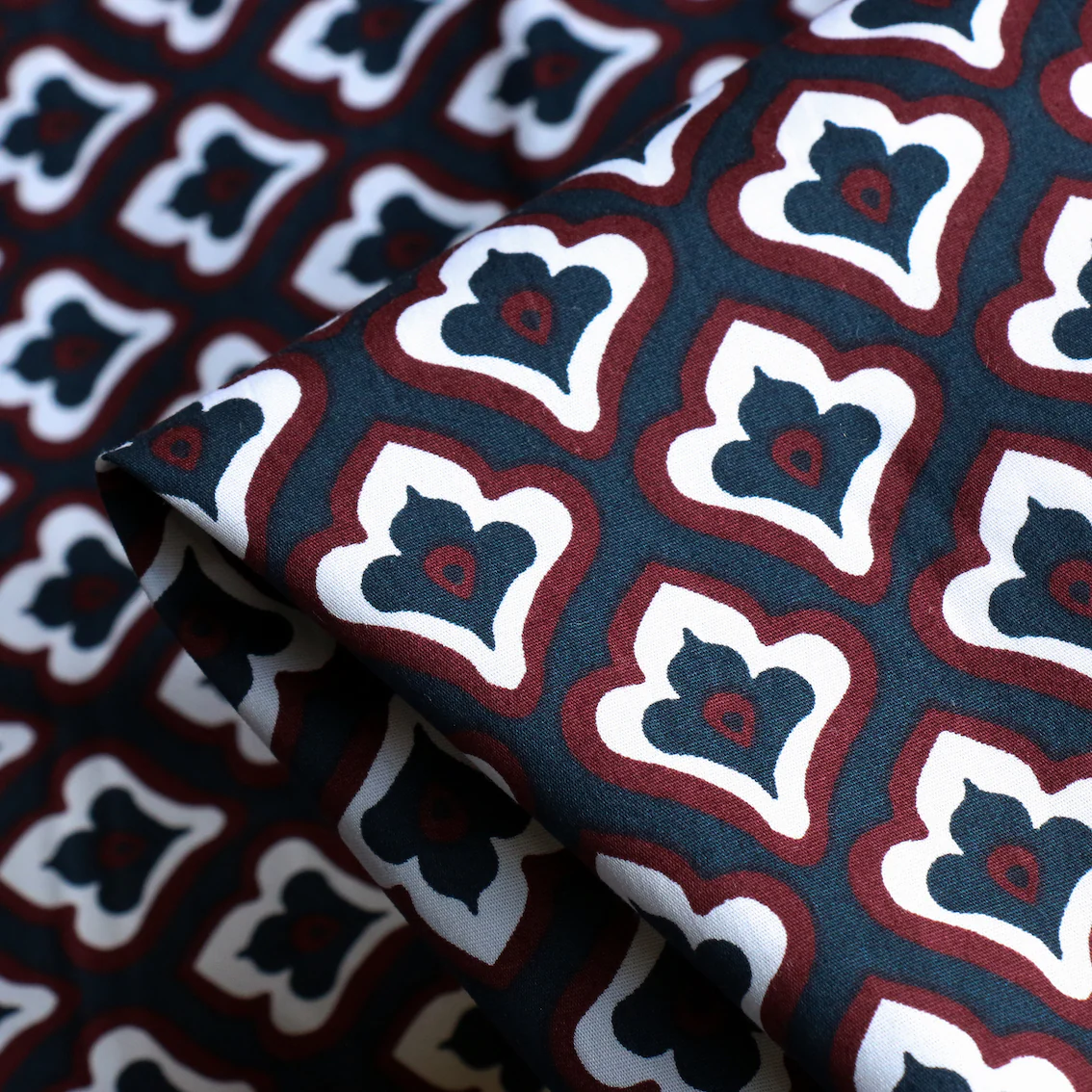 Porcelain Navy Stretch Cotton
