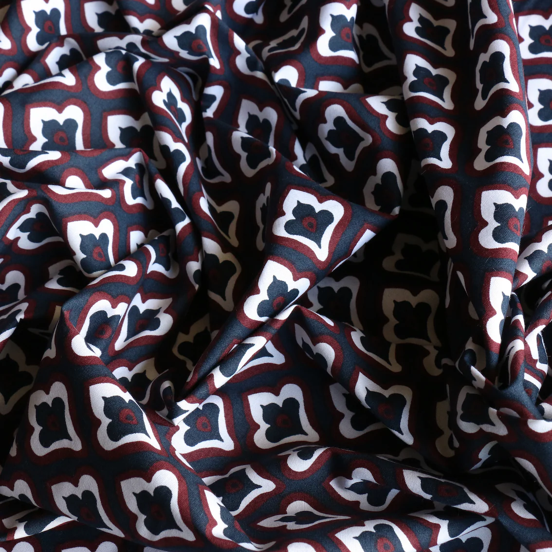 Porcelain Navy Stretch Cotton - Image 2