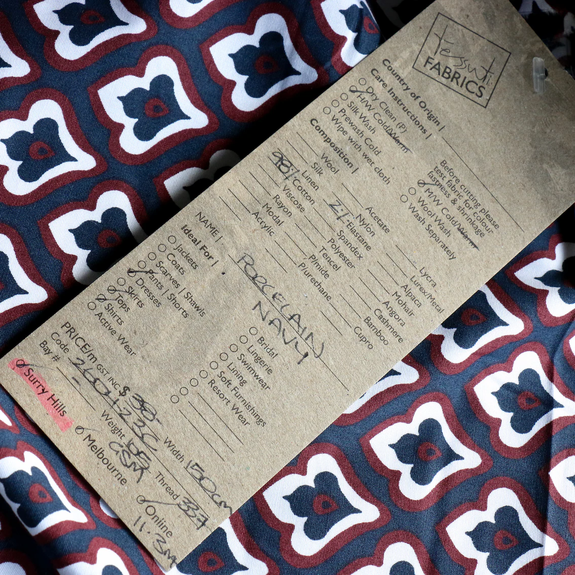 Porcelain Navy Stretch Cotton - Image 4