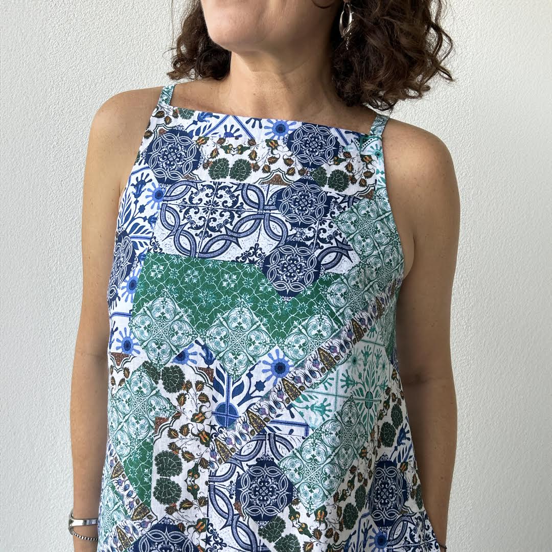 Porto Mosaic Printed Linen - Image 2