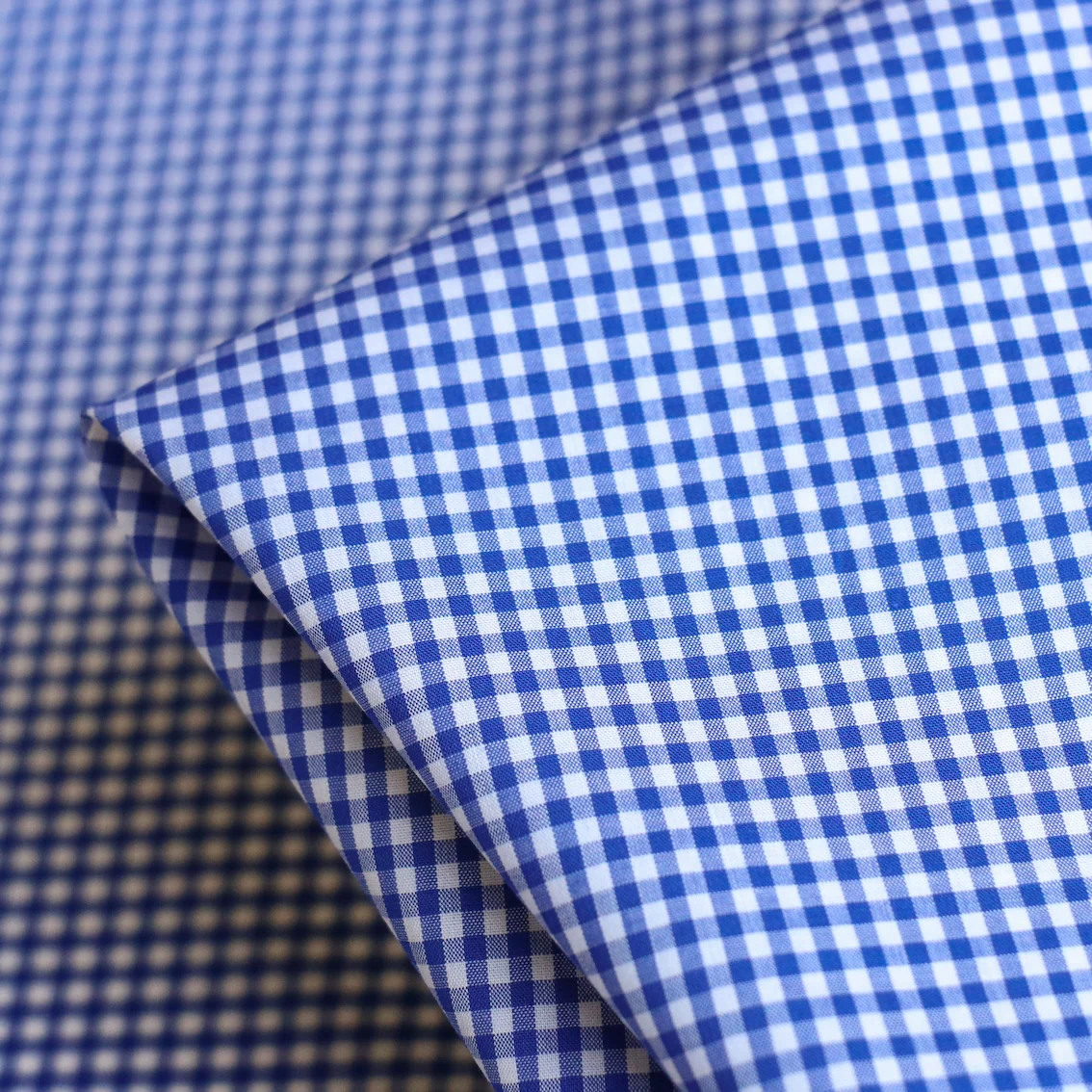Positano Blu Gingham Shirting