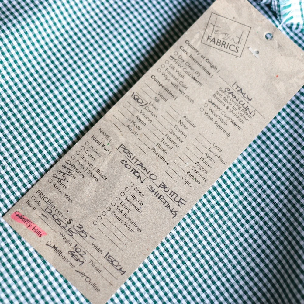 Positano Bottle Gingham Shirting - Image 3