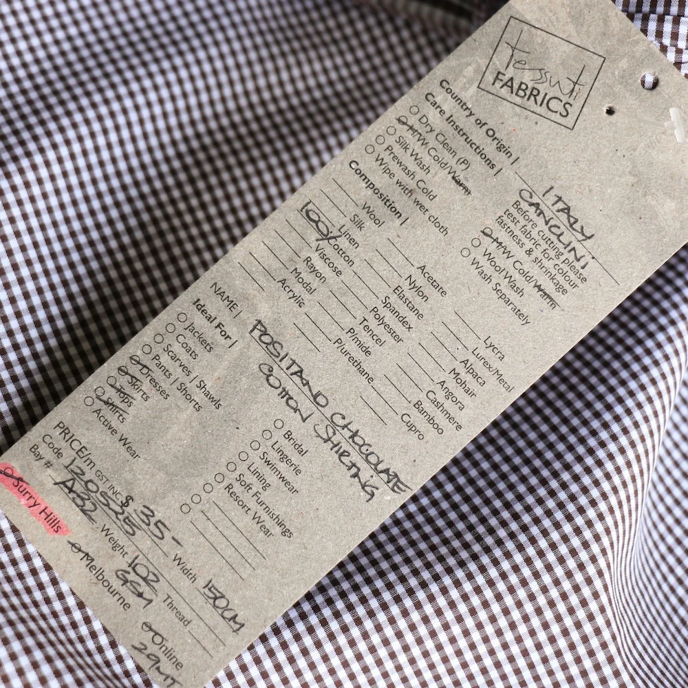 Positano Chocolate Gingham Shirting - Image 3