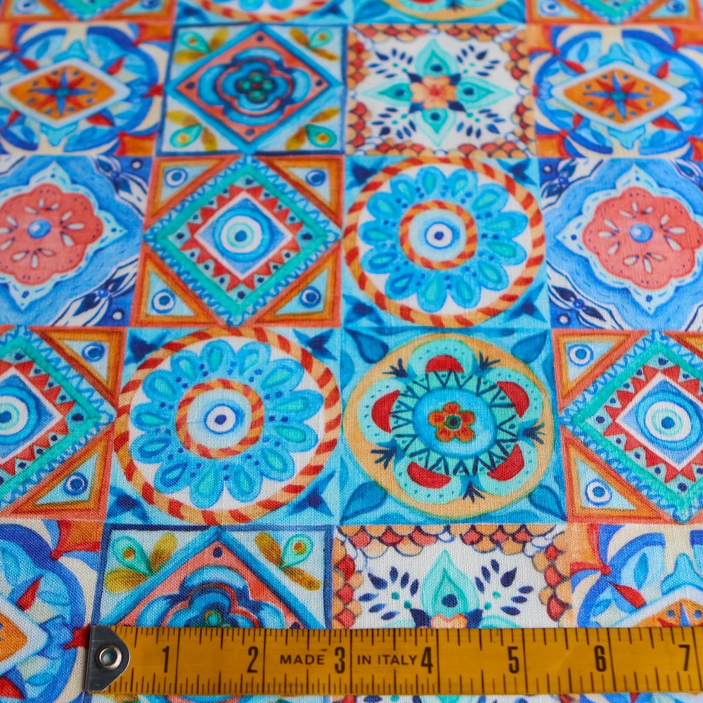 Positano Mosaic Printed Linen - Image 3
