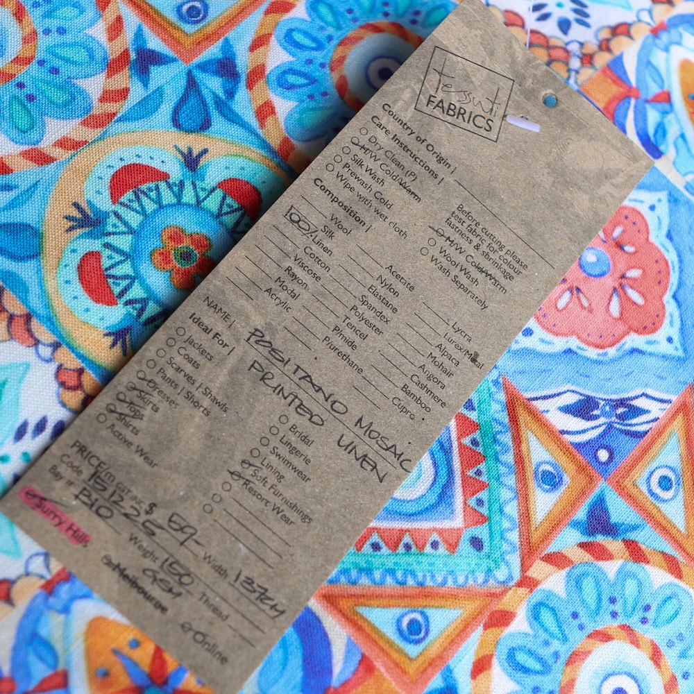Positano Mosaic Printed Linen - Image 4
