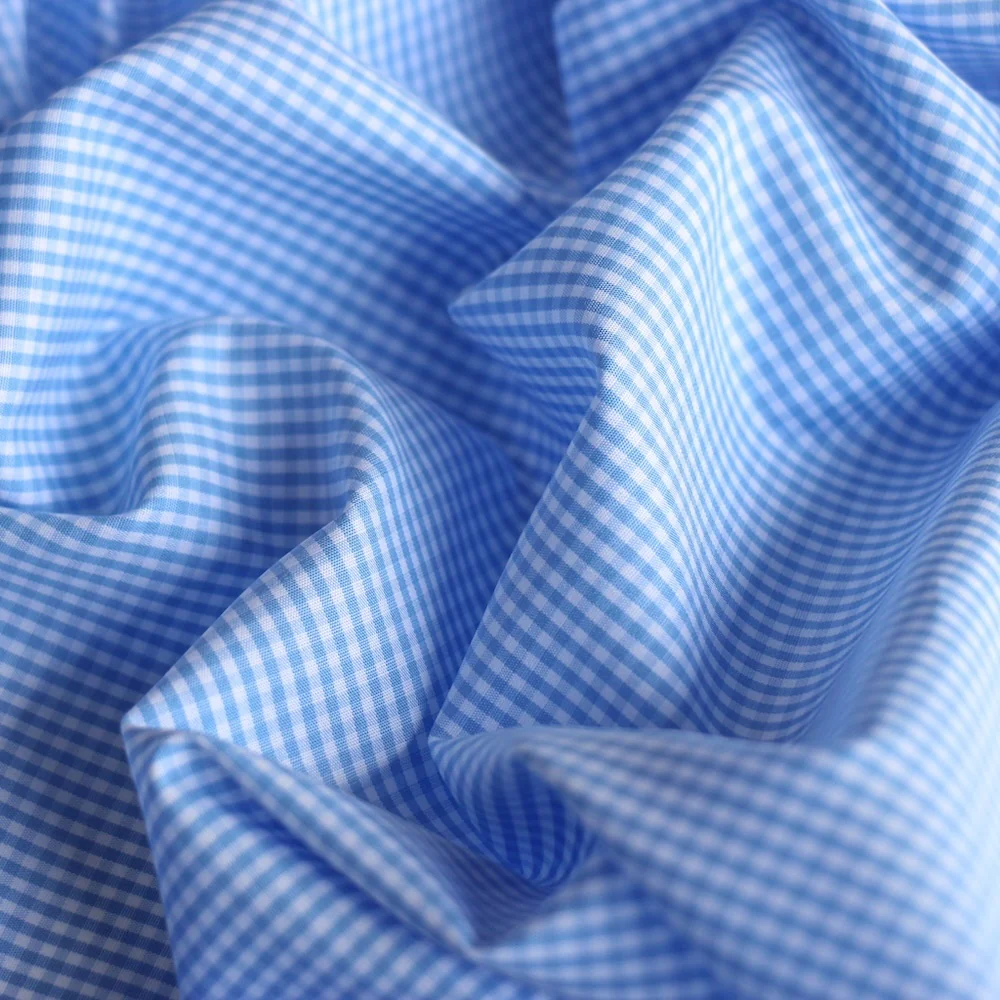 Positano Sky Gingham Shirting - Image 2