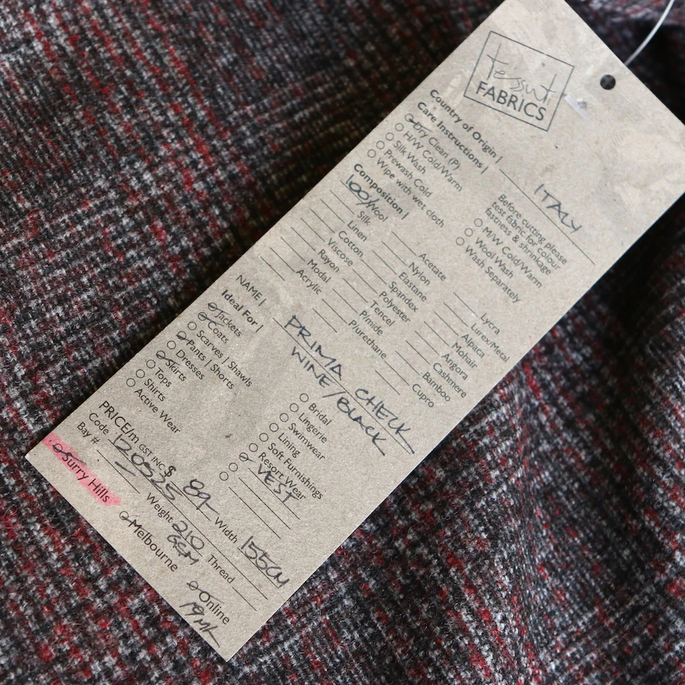 Prima Check Wine/Black Wool - Image 4