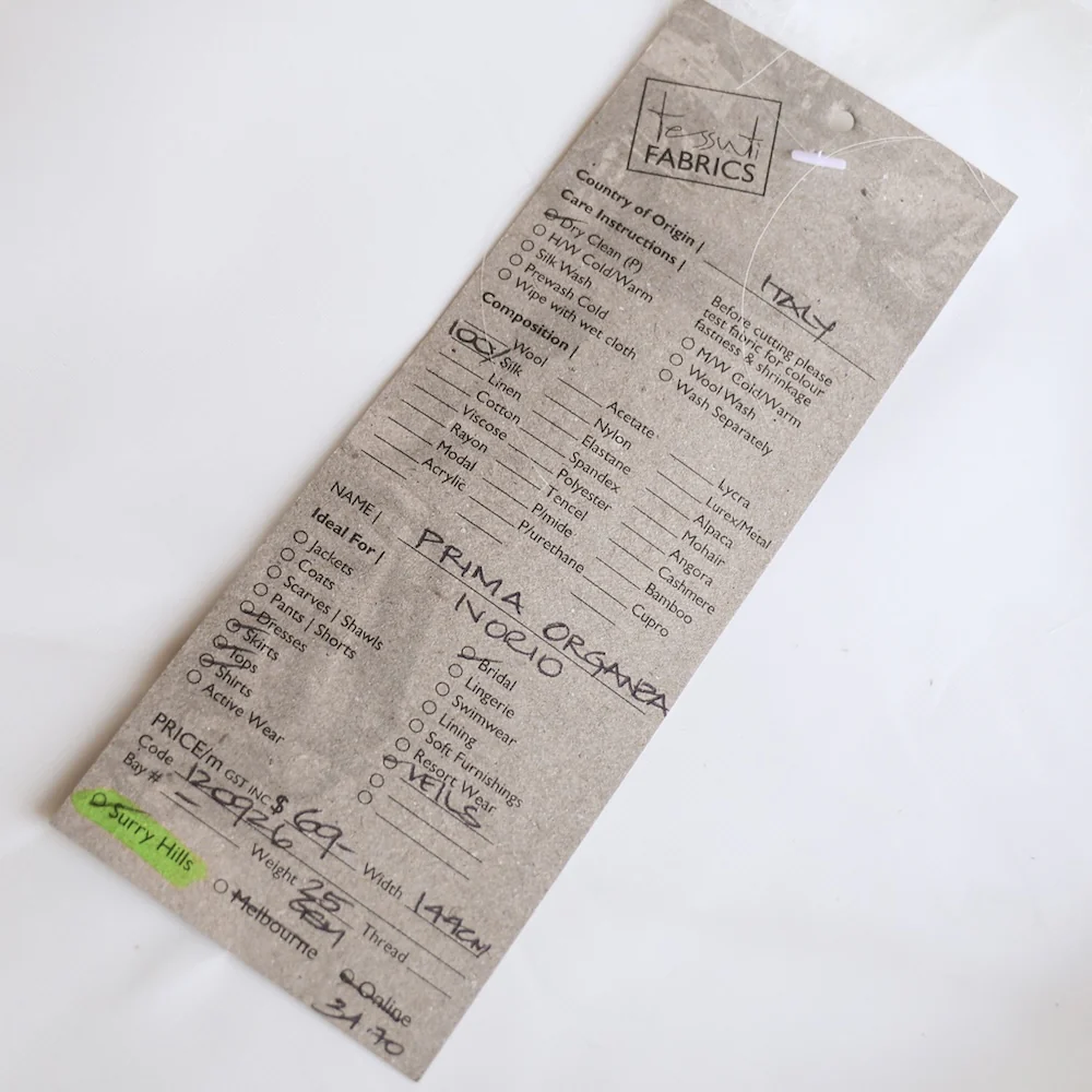 Prima Organza Ivorio - Silk Organza - Image 3