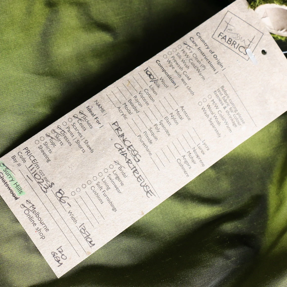 Chartreuse Silk Dupion - Image 3