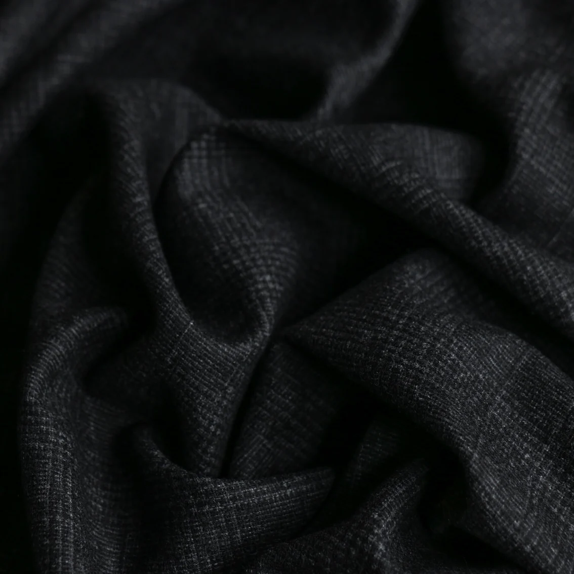 Principe Charcoal Flannel Wool Check - Image 2
